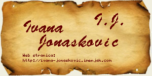 Ivana Jonašković vizit kartica